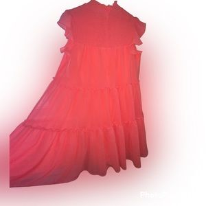 PEACH FLOWY BABY DOLL DRESS **WORN ONCE**